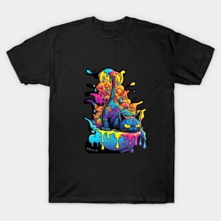 Colorful melting Cat design #2 T-Shirt